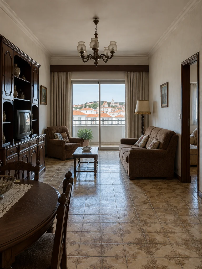 Simulação de sala antes da remodelação